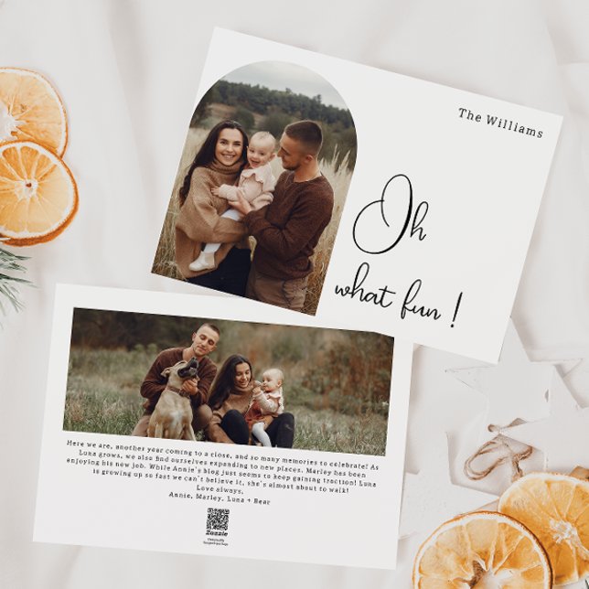 Tarjeta Festiva Arco moderno de Boho Oh Qué divertido dos fotos (Subido por el creador)