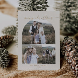 Tarjeta Festiva Arco moderno | Navidades de Collage de fotos crema