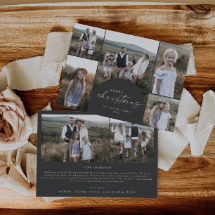 Tarjeta Festiva Arco moderno Navidades Gray Multi Photo Family