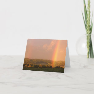 Tarjeta Festiva Arcoiris al atardecer