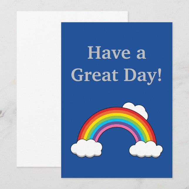 Tarjeta Festiva Arcoiris con nubes blancas | Personalizar (Anverso / Reverso)