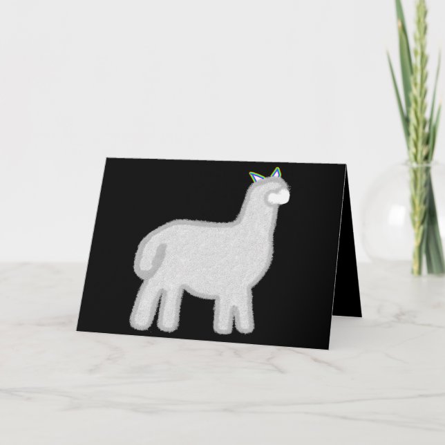 Tarjeta Festiva Arcoíris de Cute Alpaca (Anverso)
