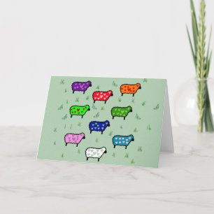 Tarjeta Festiva Arcoiris De Oveja