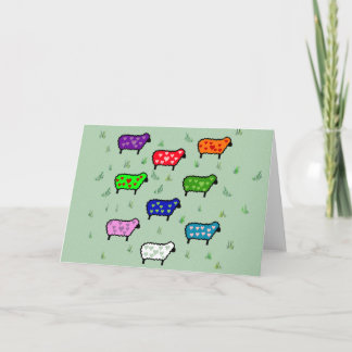 Tarjeta Festiva Arcoiris De Oveja
