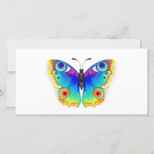 Tarjeta Festiva Arcoiris mariposa Peacock Eye