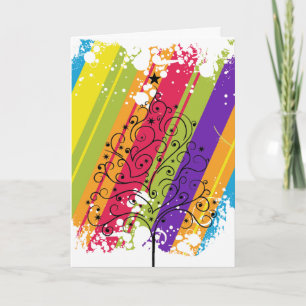 Tarjeta Festiva Arcoiris navidades
