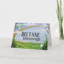Tarjeta Festiva Arcoiris y bendiciones Beltane de Fairies