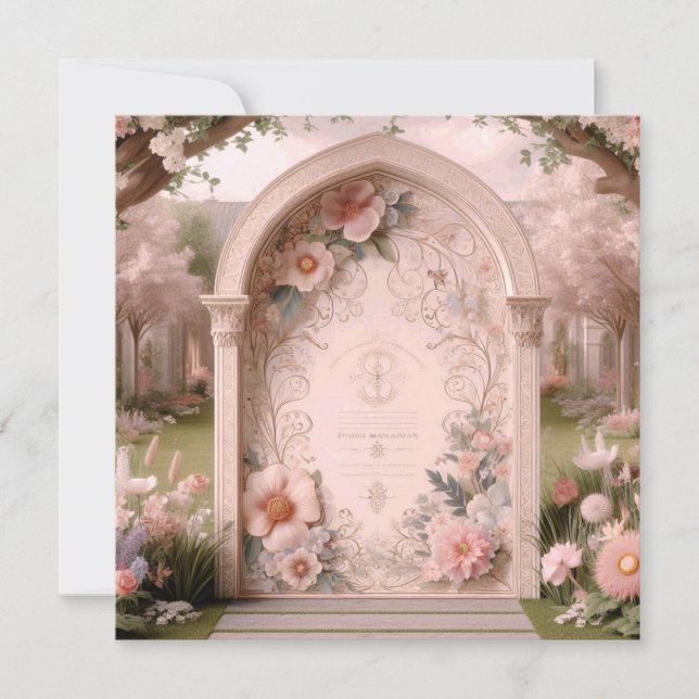 Tarjeta Festiva arcos adornados (Anverso)