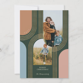 Tarjeta Festiva Arcos de oro geométricos modernos 2 Foto