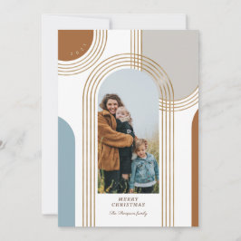 Tarjeta Festiva Arcos dorados geométricos concéntricos modernos 1 