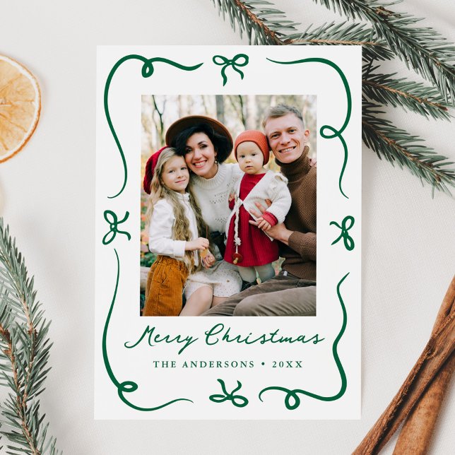 Tarjeta Festiva Arcos verdes caprichosos dibujados a mano 2 Navida (Subido por el creador)