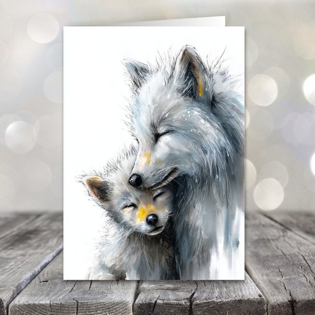 Tarjeta Festiva Arctic Fox Mother's Day (Subido por el creador)