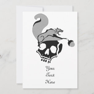 Tarjeta Festiva Ardilla de Muerte Gris Voladora De Hambre