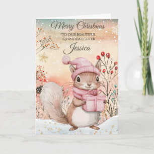 Tarjeta Festiva ardilla de Navidades personalizada