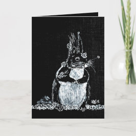 Tarjeta Festiva Ardilla de nieve