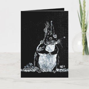 Tarjeta Festiva Ardilla de nieve