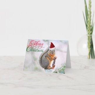 Tarjeta Festiva Ardilla navideña