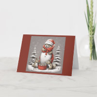 Ardillas divertidas juegan en la nieve con Santa A