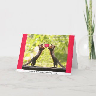 Tarjeta Festiva Ardillas en amor