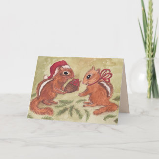 Tarjeta Festiva Ardillas Navideñas