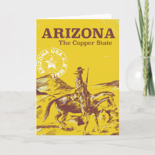 Tarjeta Festiva Arizona el estado del cobre cartel de viaje vintag