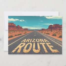 Tarjeta Festiva Arizona Route Desert Road Graphic Art