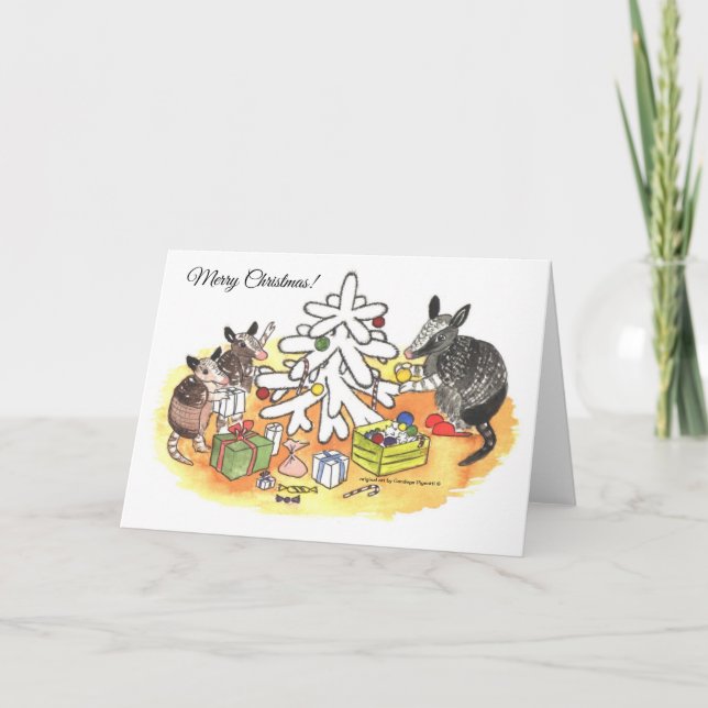Tarjeta Festiva Armadillo Christmas (Anverso)
