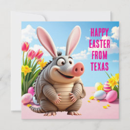 Tarjeta Festiva Armadillo de nueve bandas con orejas de conejo