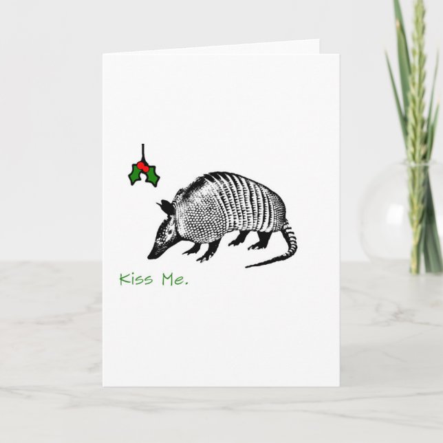 Tarjeta Festiva Armadillo me besa (Anverso)