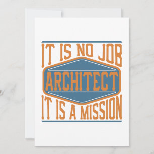 Tarjeta Festiva Arquitecto - No Es Trabajo, Es Una Misión