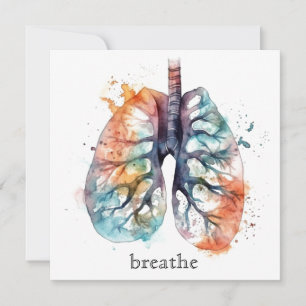 Tarjeta Festiva Arraigado en Aquarela de Pulmones Personalizada