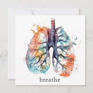 Tarjeta Festiva Arraigado en Aquarela de Pulmones Personalizada