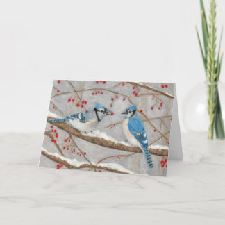 Tarjeta Festiva Arrendajos azules del artista autístico Marcy