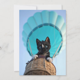 Tarjeta Festiva Arriba, arriba y lejos con Felini el gato