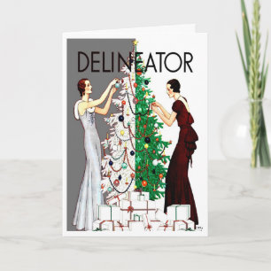 TARJETA FESTIVA ART DÉCO "CUBIERTA SALUDO DEL DÍA DE FIESTA DEL