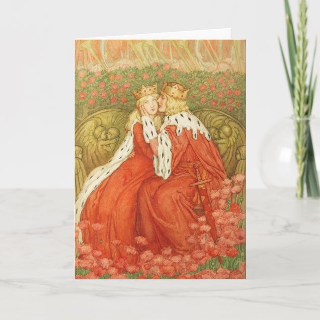 Tarjeta Festiva Art Nouveau Valentine de Amelia Bowerley (Anverso)