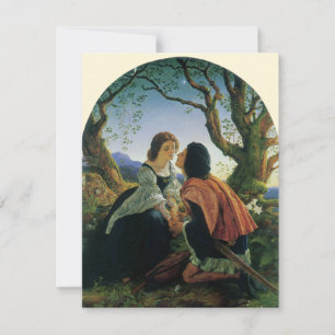 Tarjeta Festiva Arte Antiguo, Amantes al Atardecer, Sir Joseph Noe