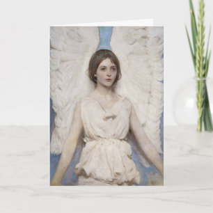 Tarjeta Festiva Arte Antiguo Ángel Abbott Thayer Victoriano Fino
