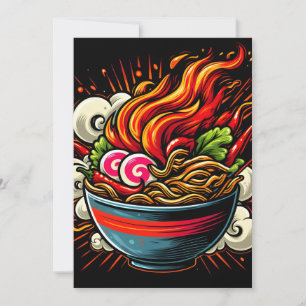 Tarjeta Festiva Arte callejero de Ramen japonés picante