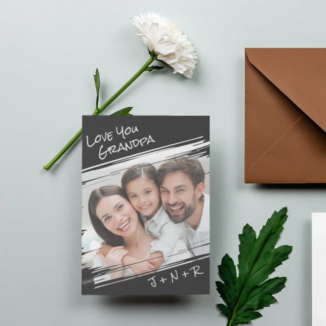 Tarjeta Festiva Arte callejero moderno agrega tu foto amor abuelo (Subido por el creador)