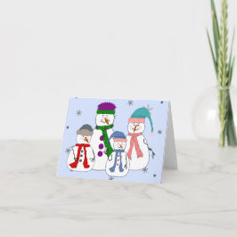 Tarjeta Festiva Arte caprichoso de la nieve de los niños de los