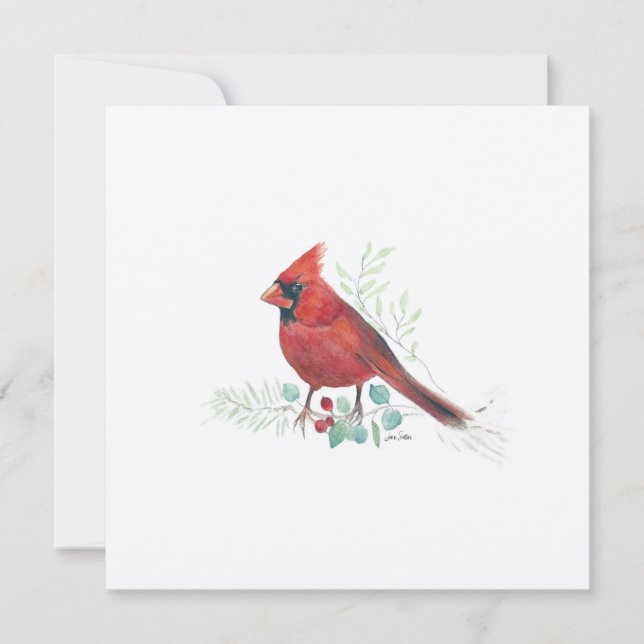 Tarjeta Festiva Arte cardinal de vacaciones (Anverso)