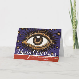 Tarjeta Festiva Arte Celestial Místico del Ojo que Todo lo Ve Vint