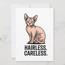 Tarjeta Festiva Arte de actitud de gato Sphynx sin pelo y despreoc