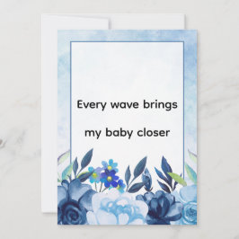 Tarjeta Festiva Arte de Afirmación de Nacimiento Floral Azul
