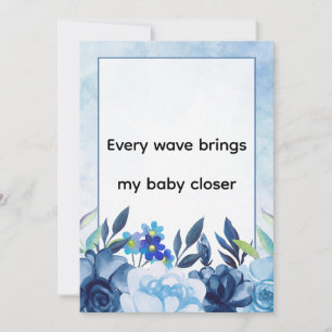 Tarjeta Festiva Arte de Afirmación de Nacimiento Floral Azul