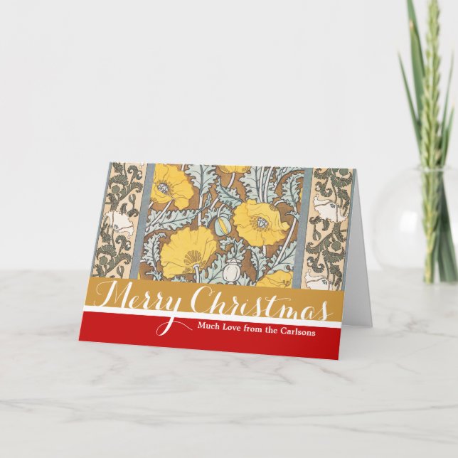 Tarjeta Festiva arte de amapola flor amarillo ilustracion (Anverso)