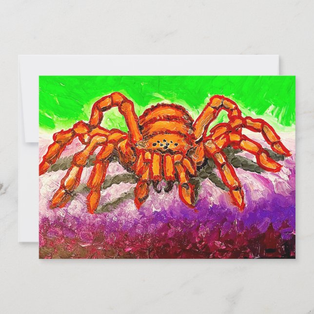 Tarjeta Festiva arte de araña gótica (Anverso)