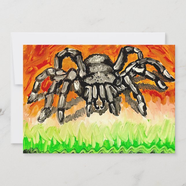 Tarjeta Festiva arte de araña gótica (Anverso)