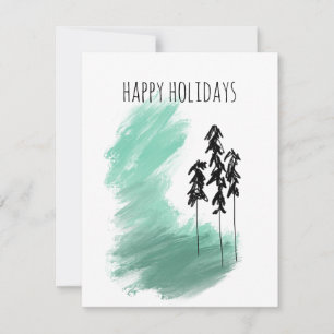 Tarjeta Festiva arte de árbol verde escandinavo simple moderno men